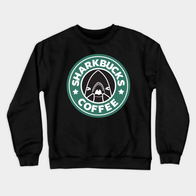 Sharkbucks Logo [Green] Crewneck Sweatshirt by bytesizetreasure